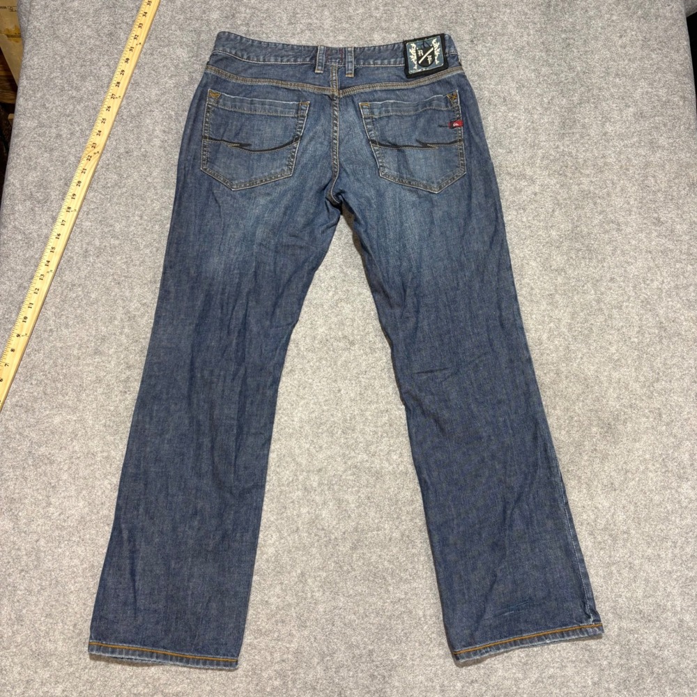 Quiksilver Reese Forbes Signature Jeans Men 34 Blue Denim Skate Relaxed Straight